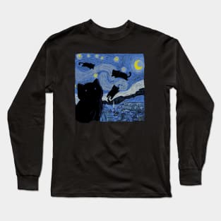 The Starry Cat Night Long Sleeve T-Shirt